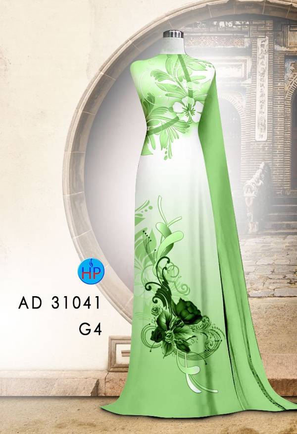 Vải Áo Dài Hoa In 3D AD 31041 44